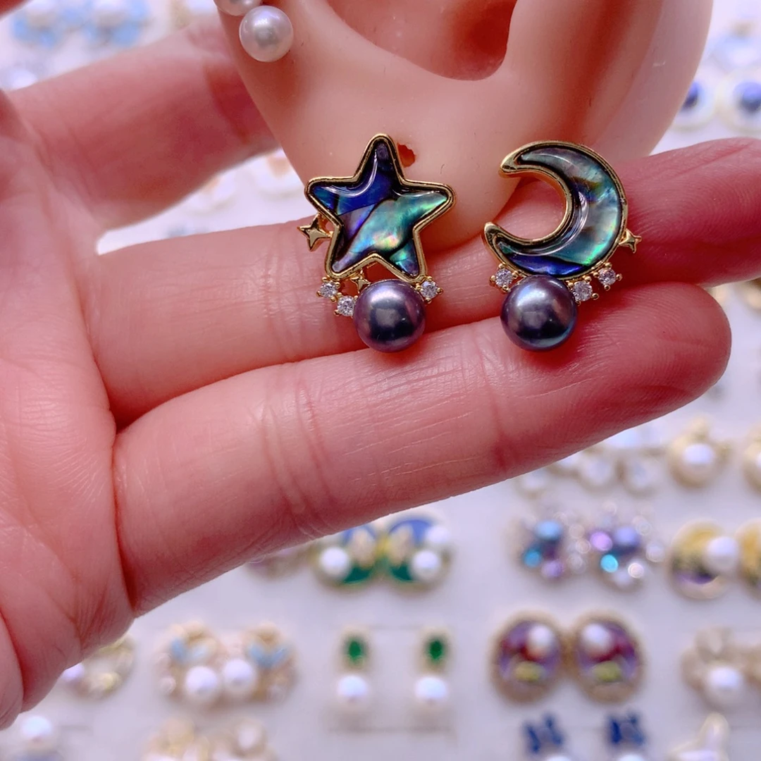 合金耳饰淡水珍珠