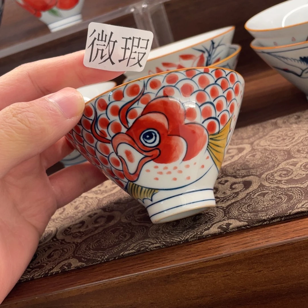 釉下手绘茶具微瑕