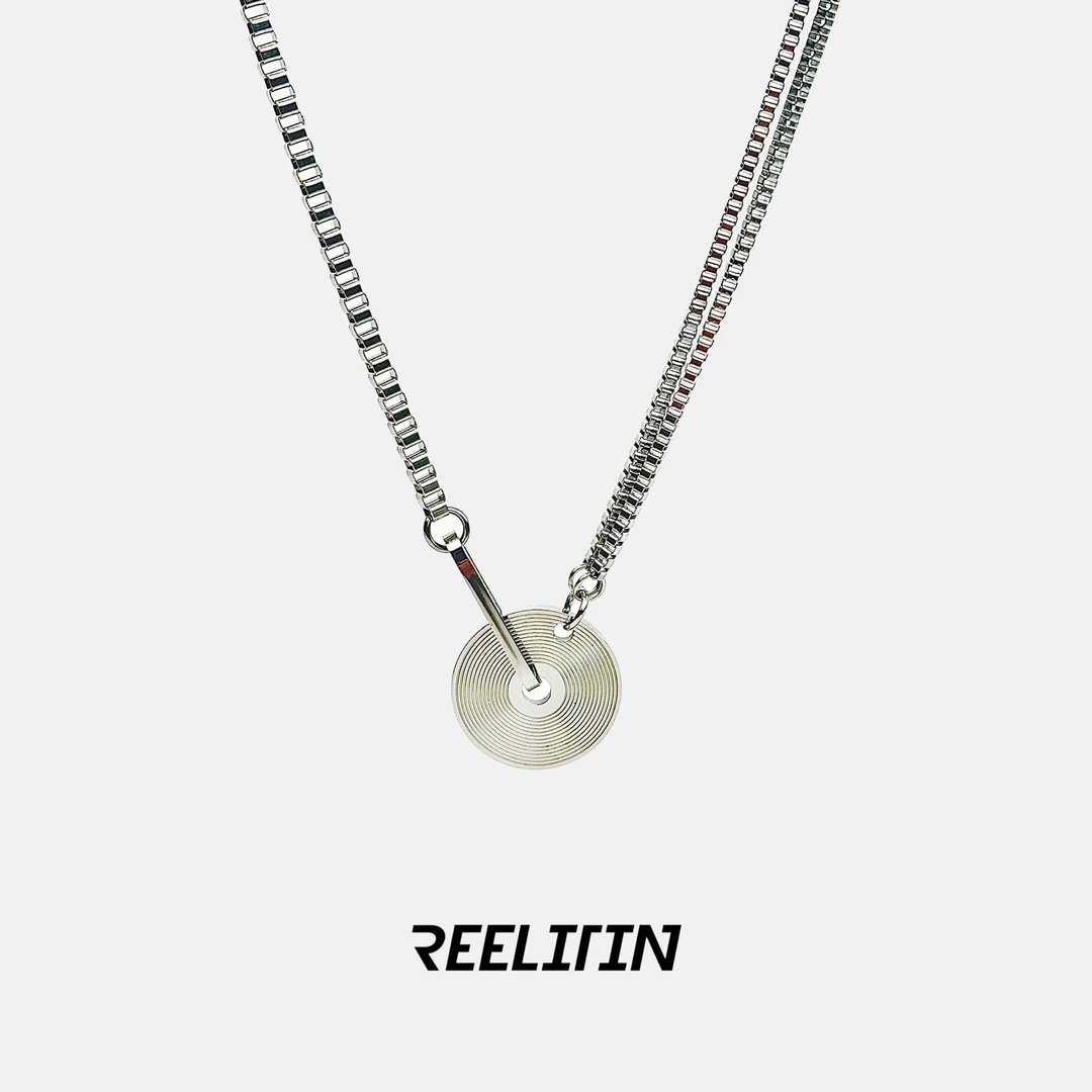 钛钢项链 「唱片旋转间 岁月留声处 在唱片纹路里寻找温柔」项链