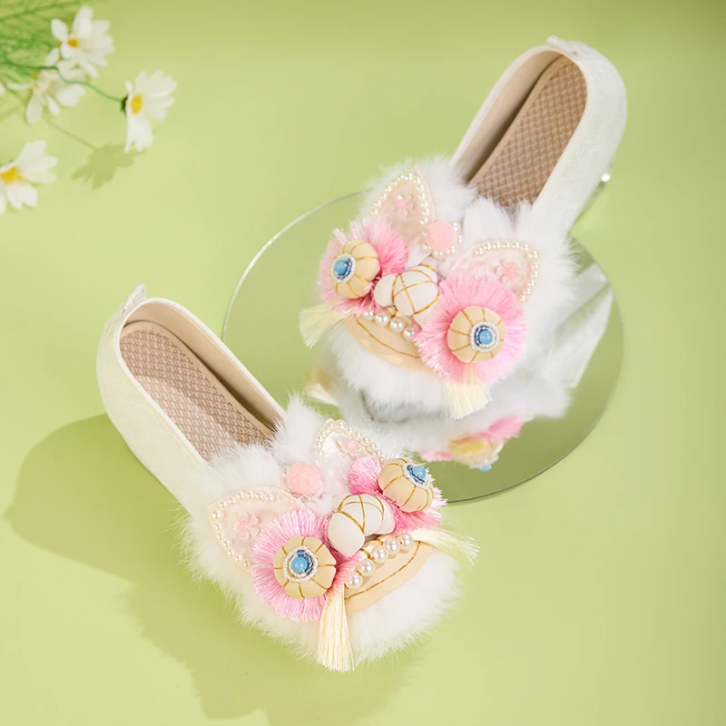 新中式虎头鞋女成人春秋新款纯手工复古玛丽珍鞋绿色国风绣花鞋子