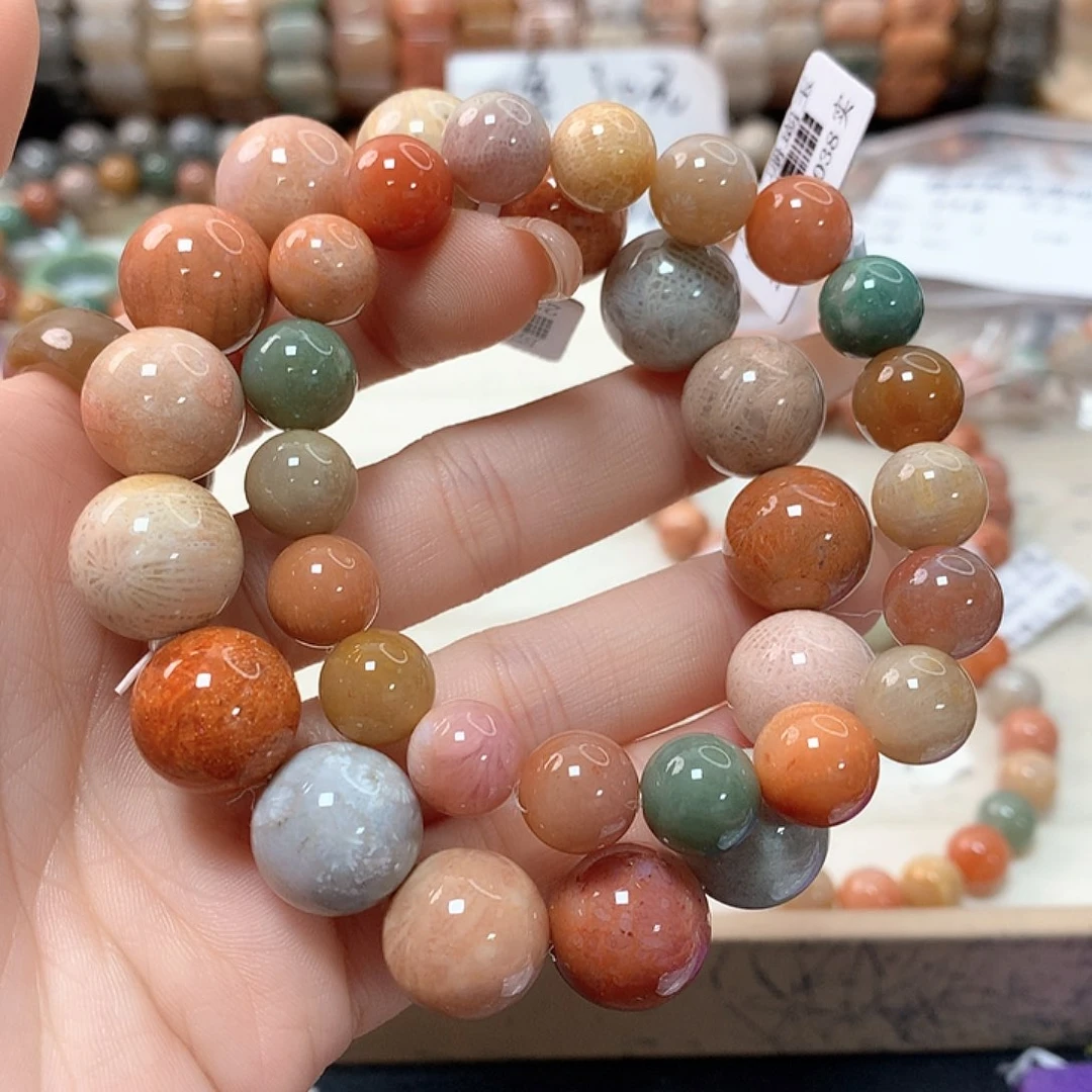 硅化珊瑚（珊瑚玉）手链未镶嵌小***?710