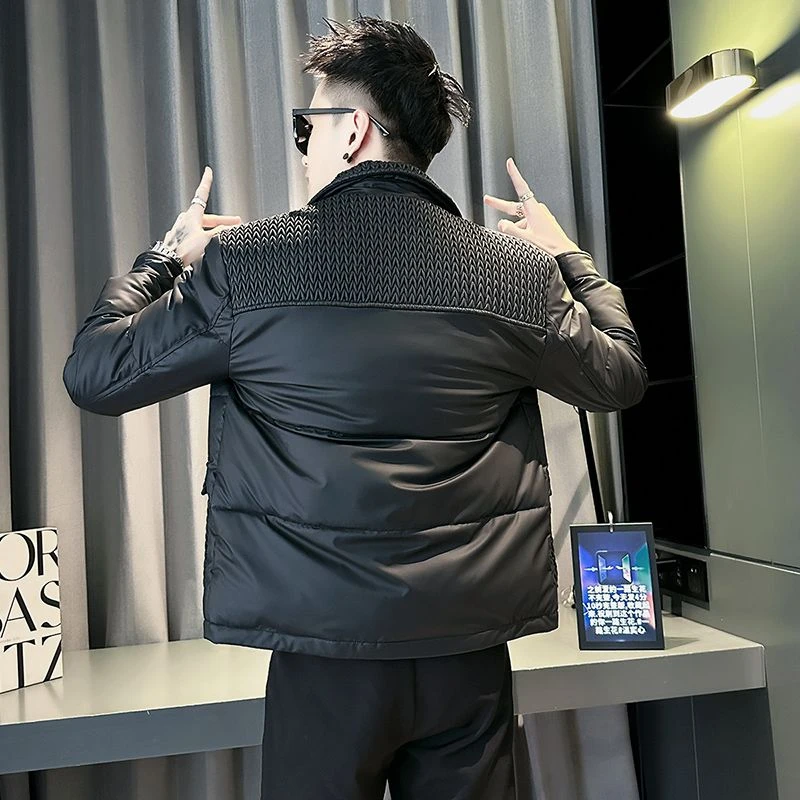 全国包邮设计感麦穗服男冬季潮流痞帅棉袄2025新款潮牌休闲