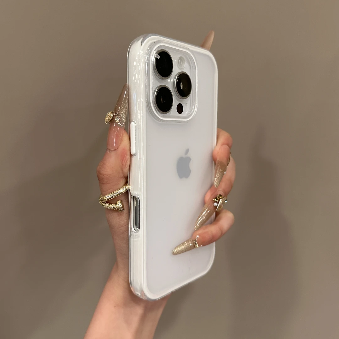 ins高颜值磨砂透色适用iPhone16手机壳14苹果15promax小众13高级