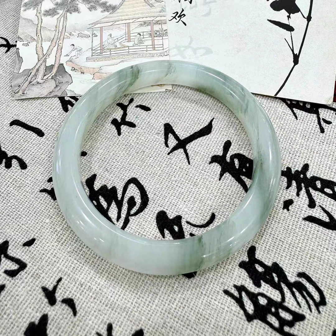 天然石英质玉天山翠手镯41