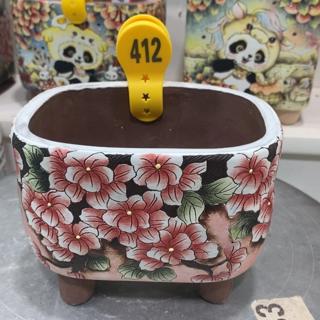 紫砂花盆水晶花盆412瑕疵