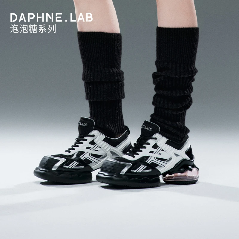 宋雨琦同款DAPHNELAB达芙妮泡泡糖老爹鞋2024新款百搭厚底方头鞋