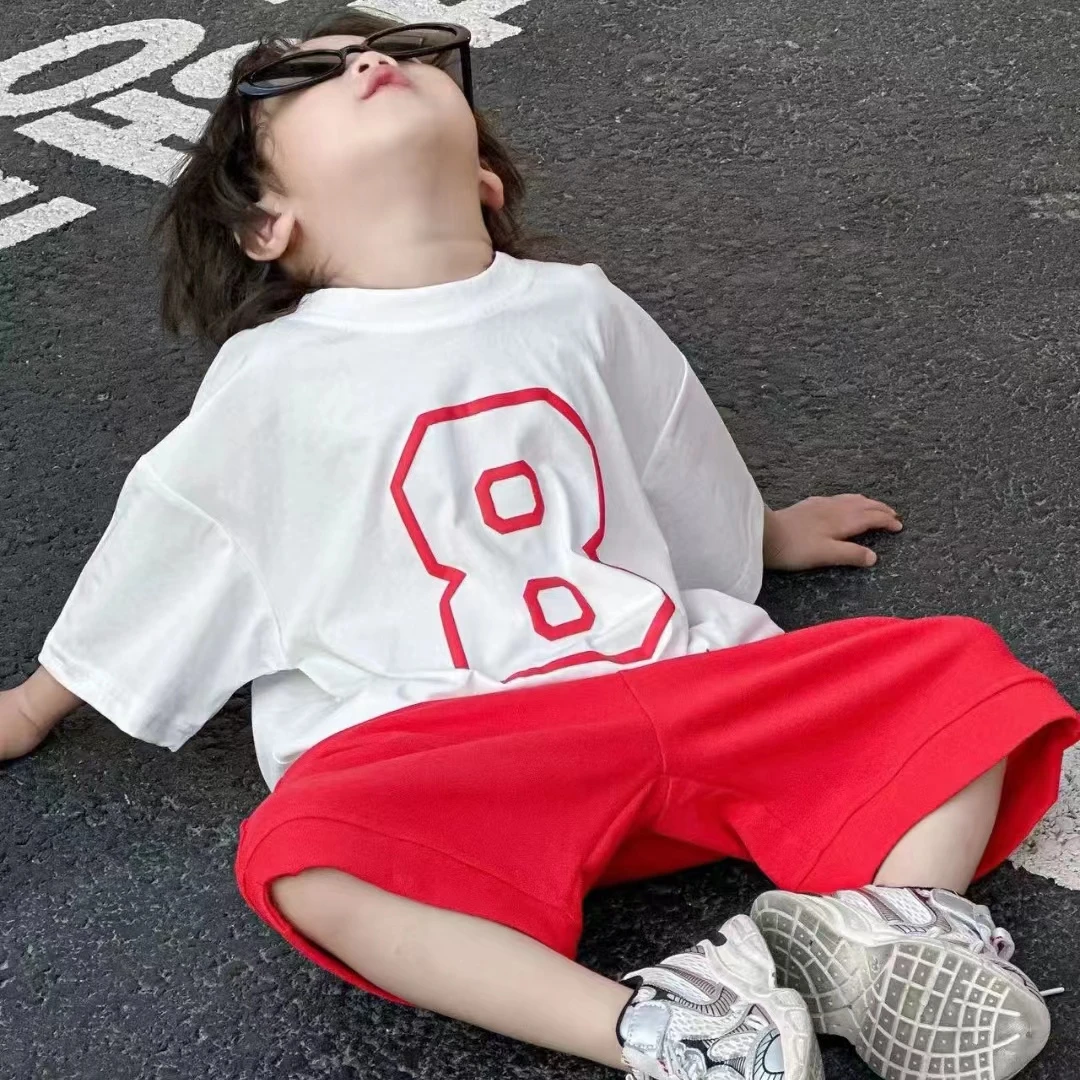 120-夏季断码青儿童夏季纯棉套装组合