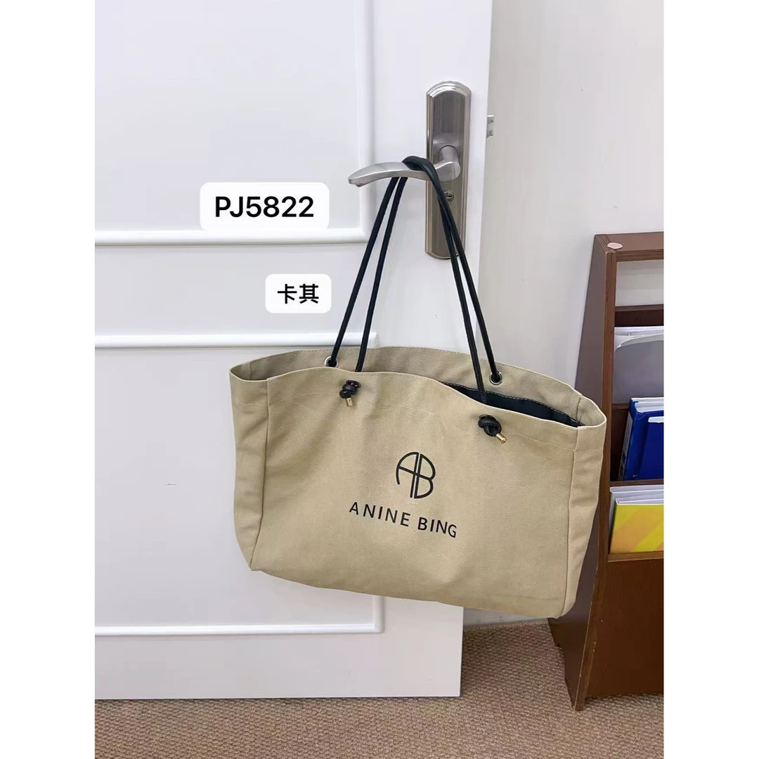 JUNXI（9JXB5822#）通勤日常 大容量字母托特帆布单肩包9-30