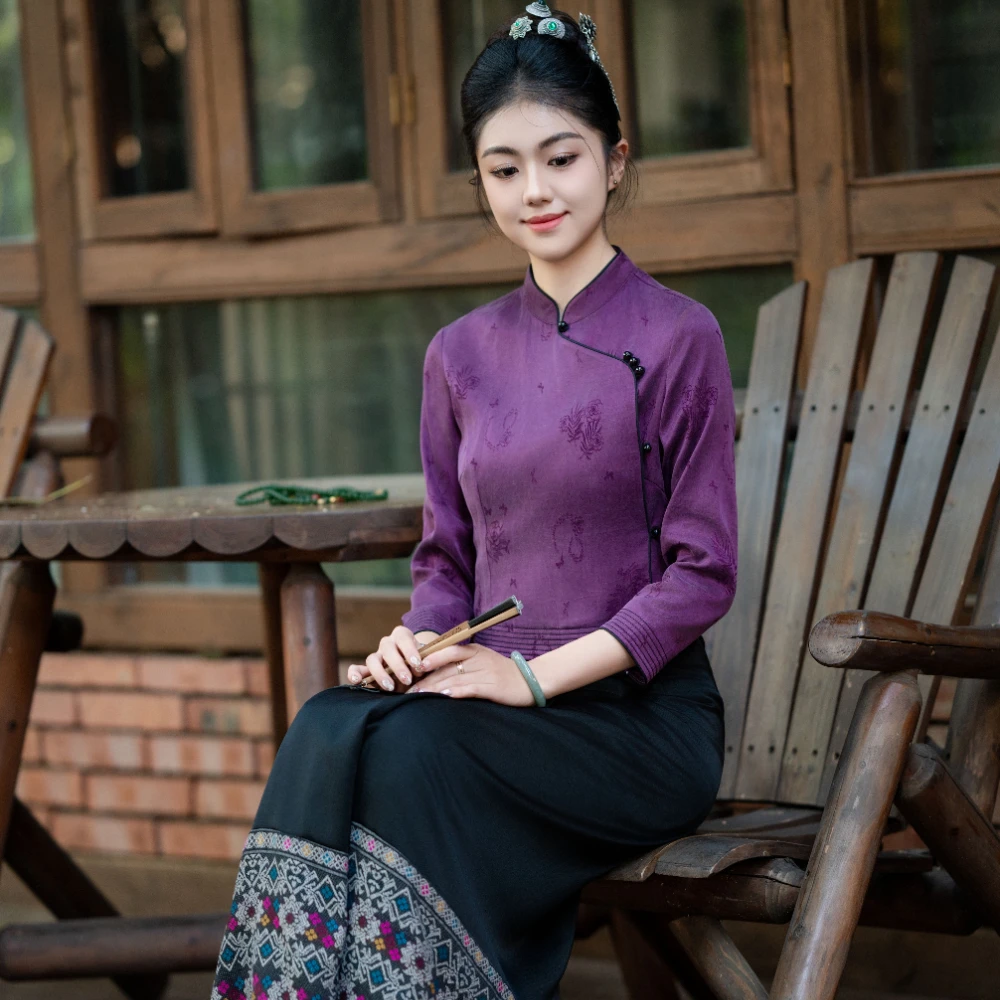 云秀玉美人曼荆 套装百搭时尚网红绿色复古文艺中国风民族风中式