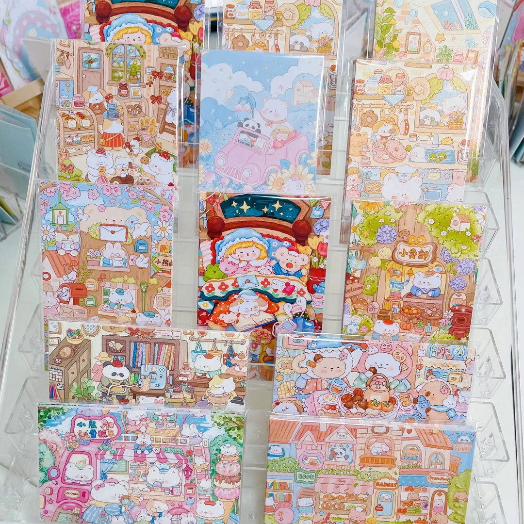 36号【1单包邮 ｜1本5种材质】原创珠光纸硫酸纸和纸胶片幻灯签便签