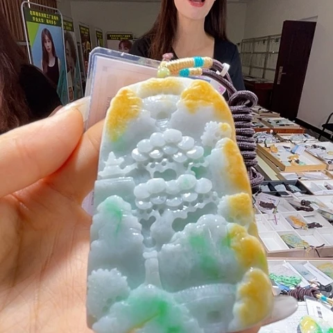 翡翠未镶嵌颈饰一个