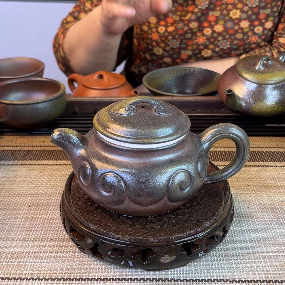 茶壶紫砂底槽清柴烧260cc