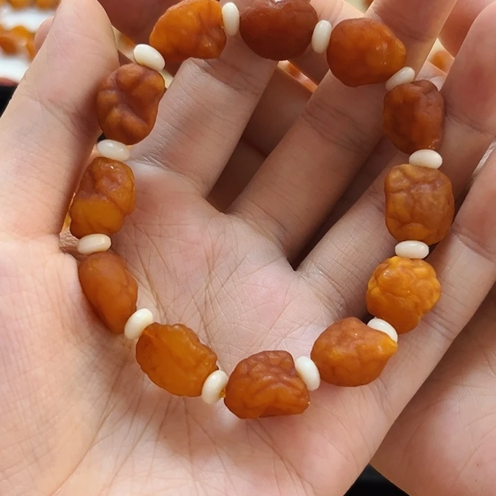 未镶嵌琥珀手链蜜蜡脑纹手串