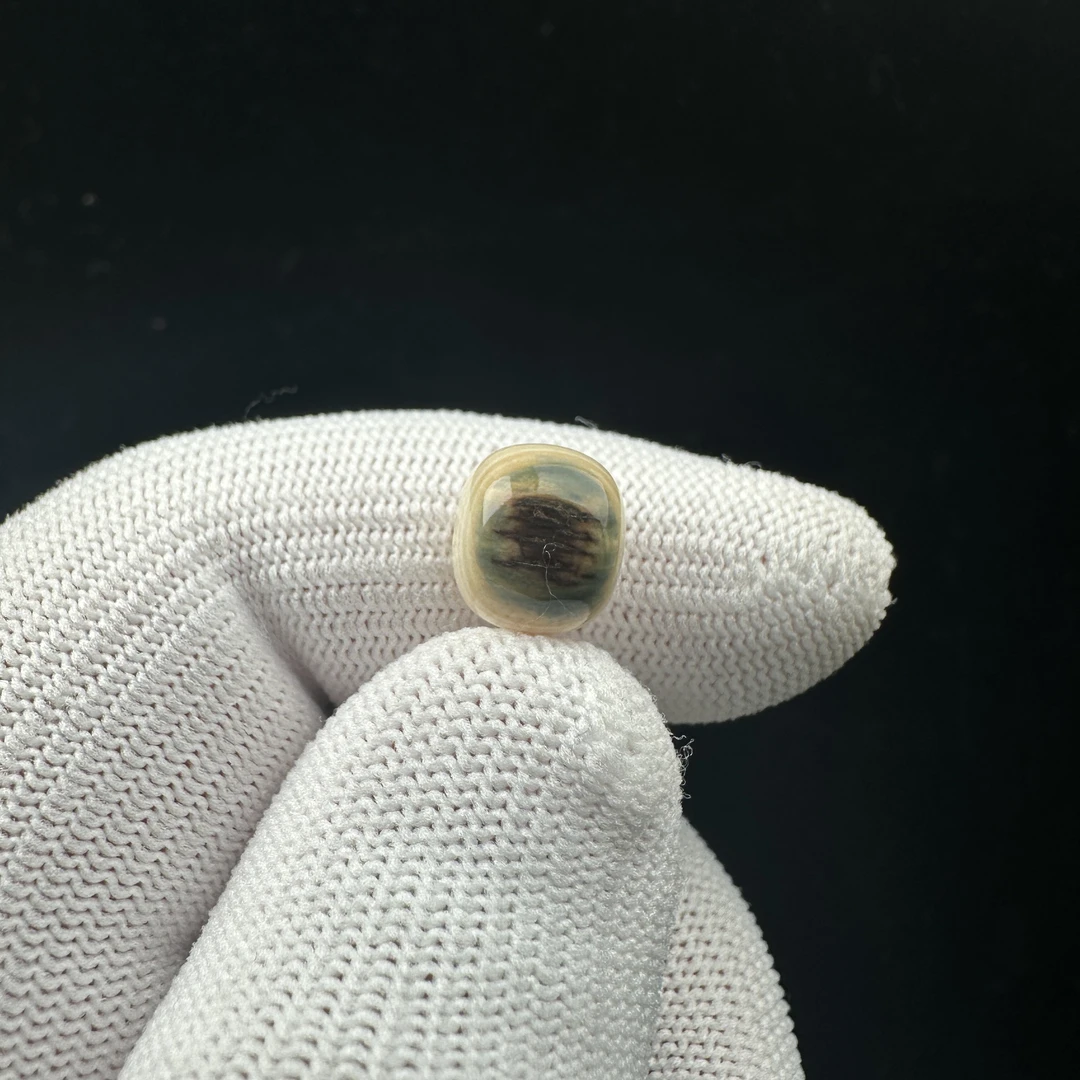 D8741天然猛犸牙 蓝眼睛桶珠10.3*9mm支持鉴定 假一罚四