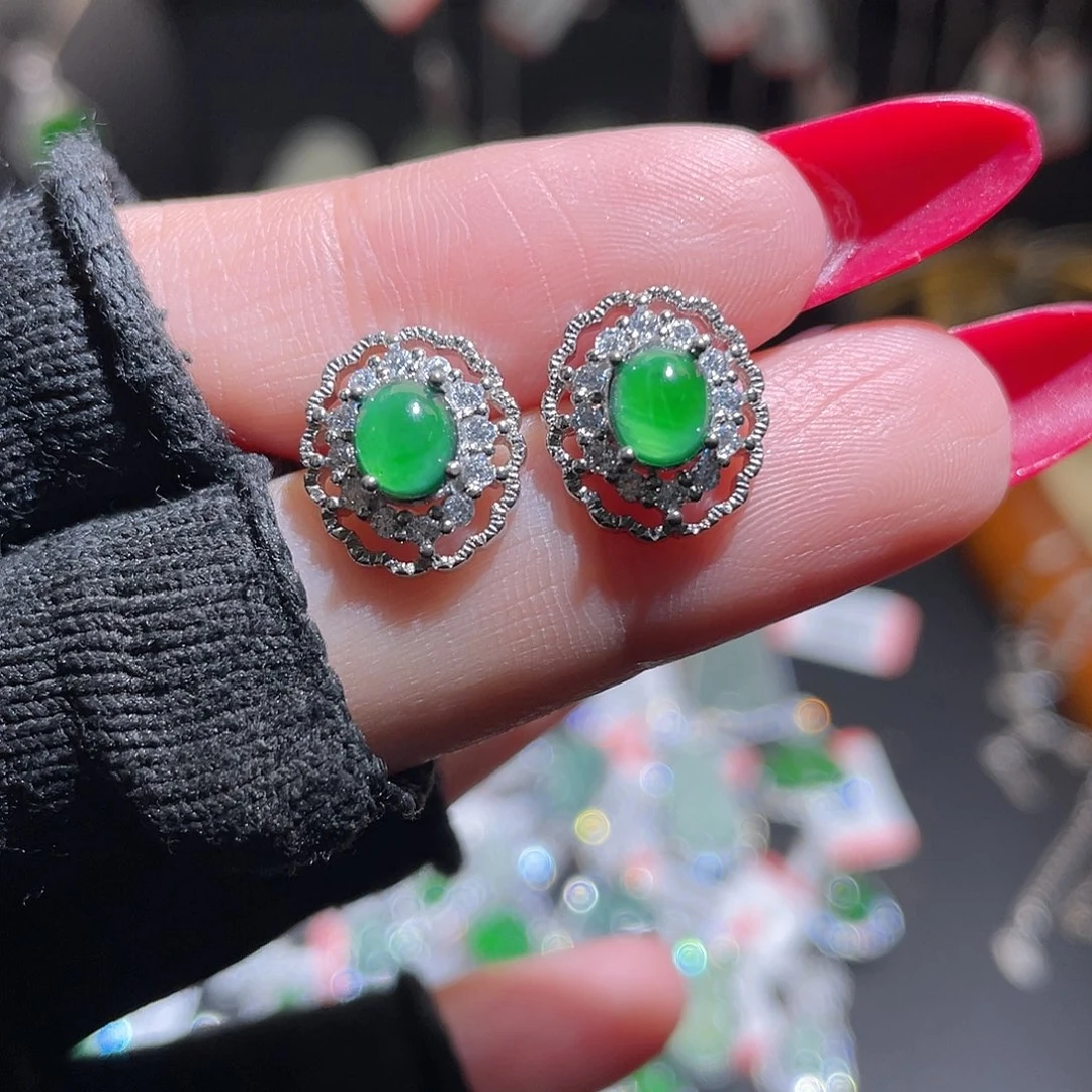 未镶嵌翡翠耳饰耳钉