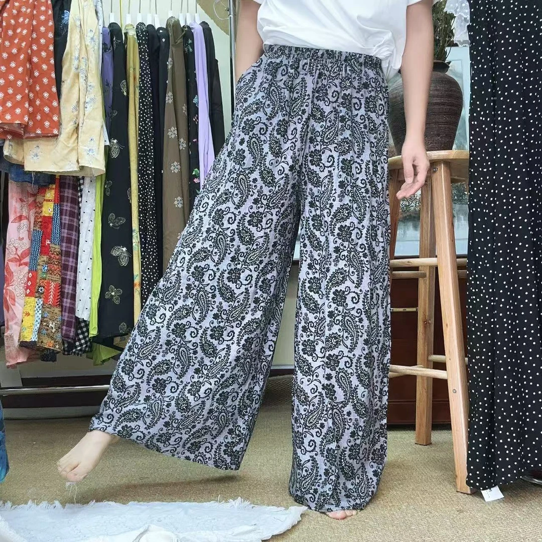 【棉绸裙裤新粉福利】口袋款棉绸宽松休闲裙裤阔腿裤