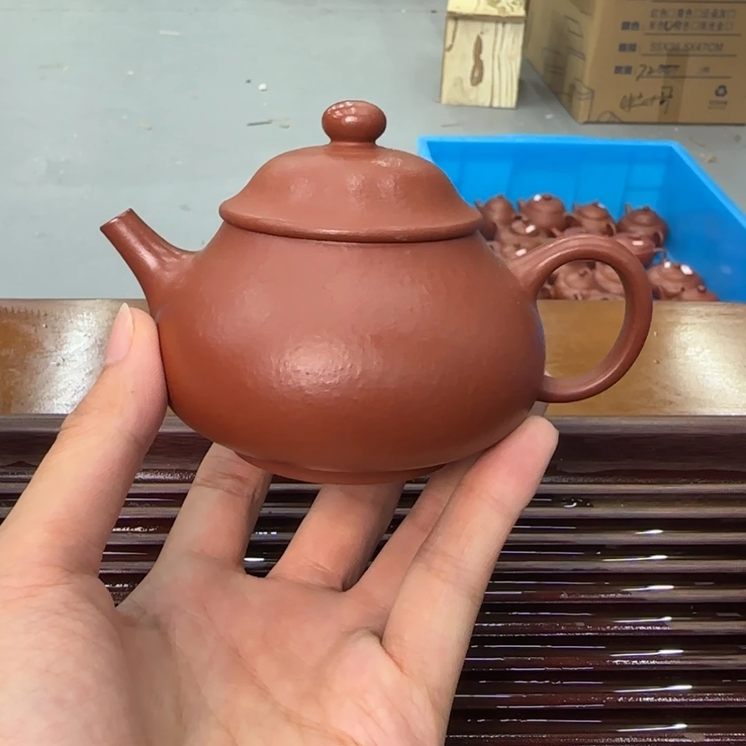 老林紫砂微瑕朱泥矮潘140