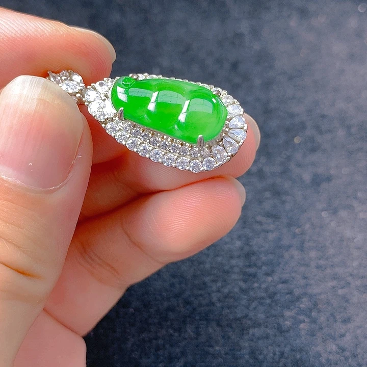 【闪购商品】翡翠银S925镶嵌颈饰翡翠