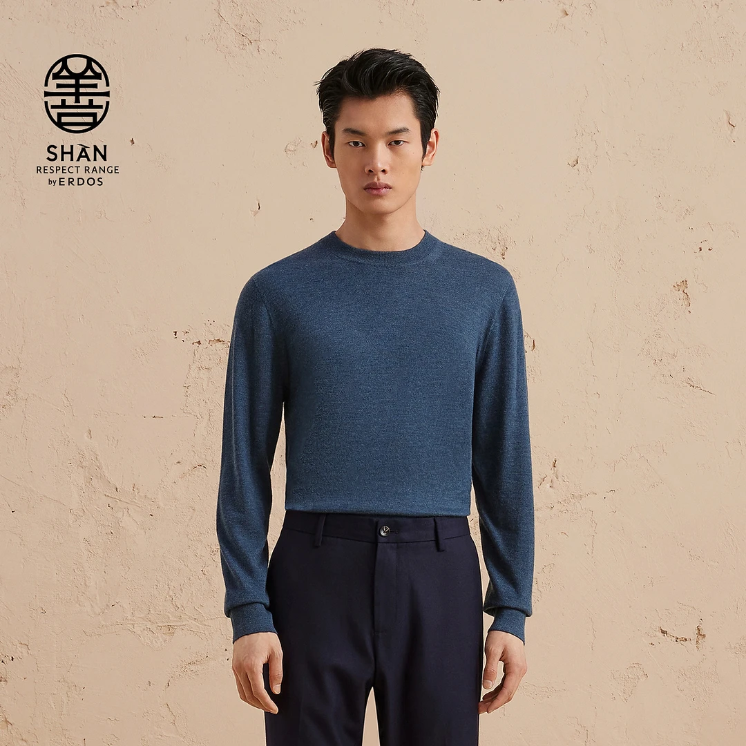 ERDOS 男装羊绒套衫长袖柔软圆领亲肤简约
