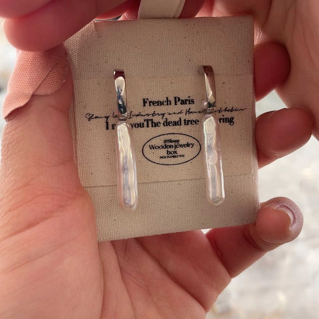 淡水珍珠耳饰合金