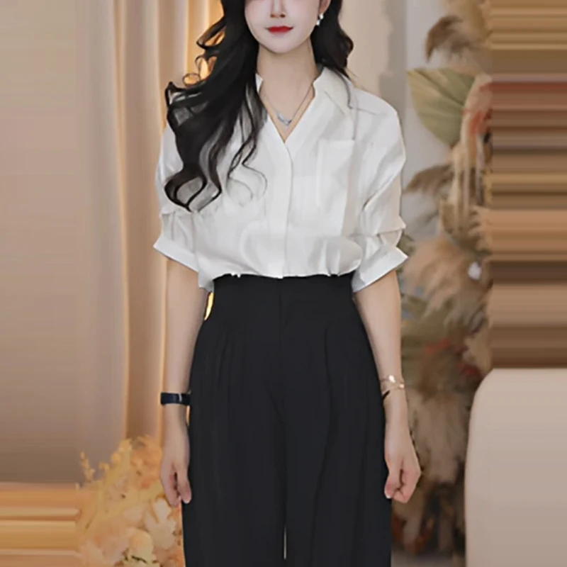 洋气气质小众白色长袖衬衫女夏衬衣女款2025新款爆款法式复古上衣