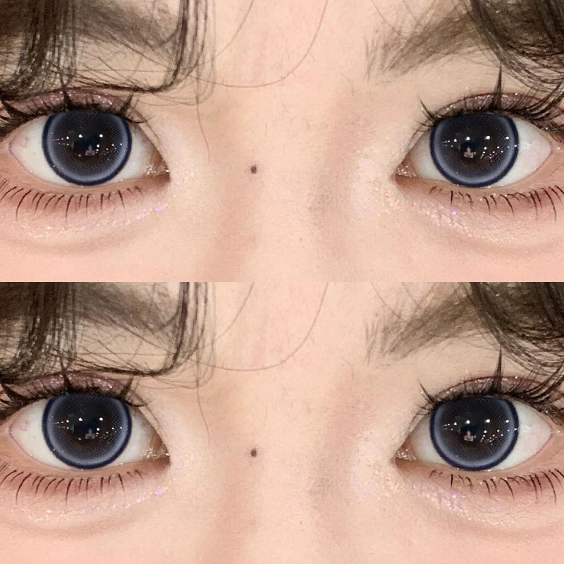 琪瞳【日抛10片】气泡少女蓝莓珍宝珠美瞳大直径隐形眼镜温柔清透