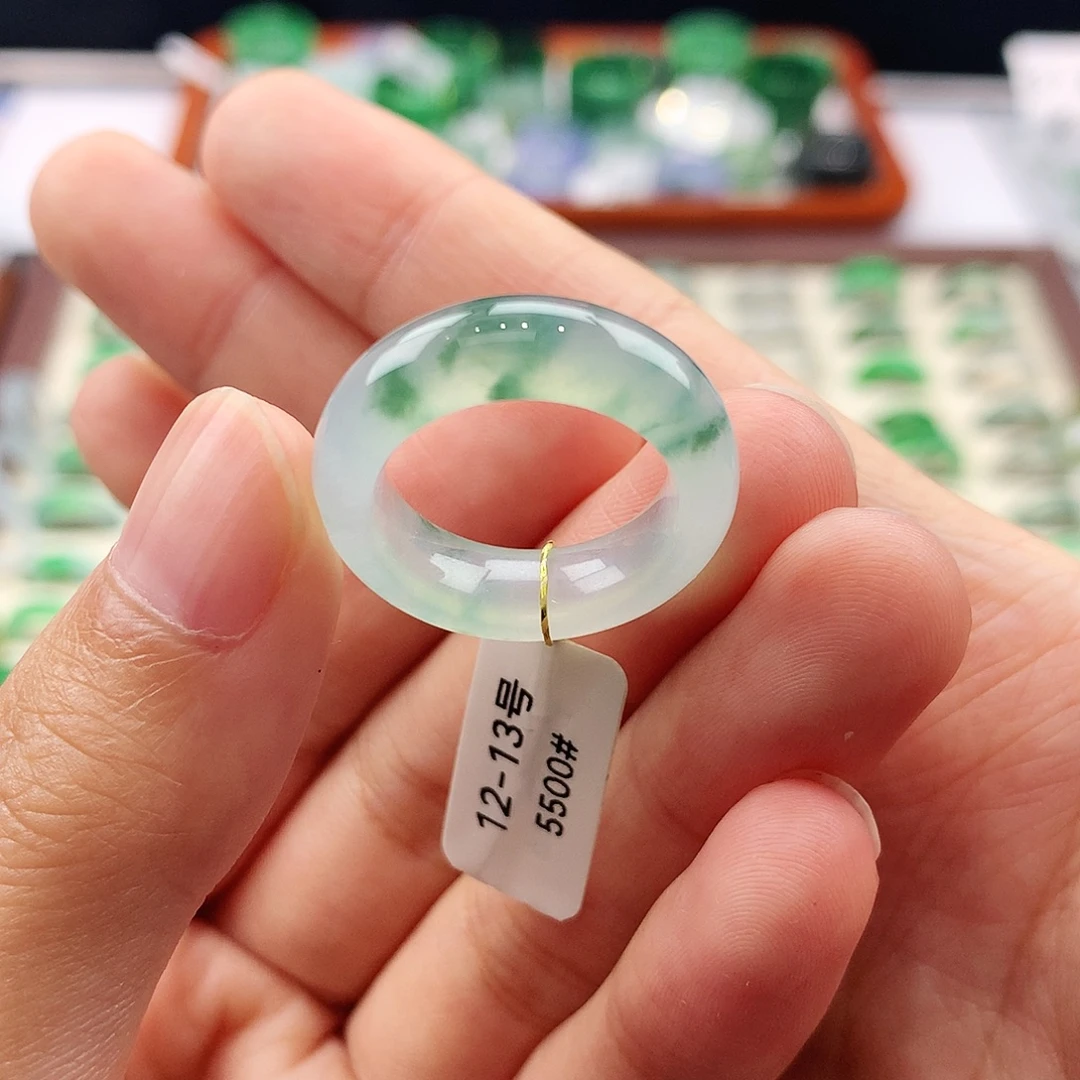 翡翠未镶嵌戒指12-13号