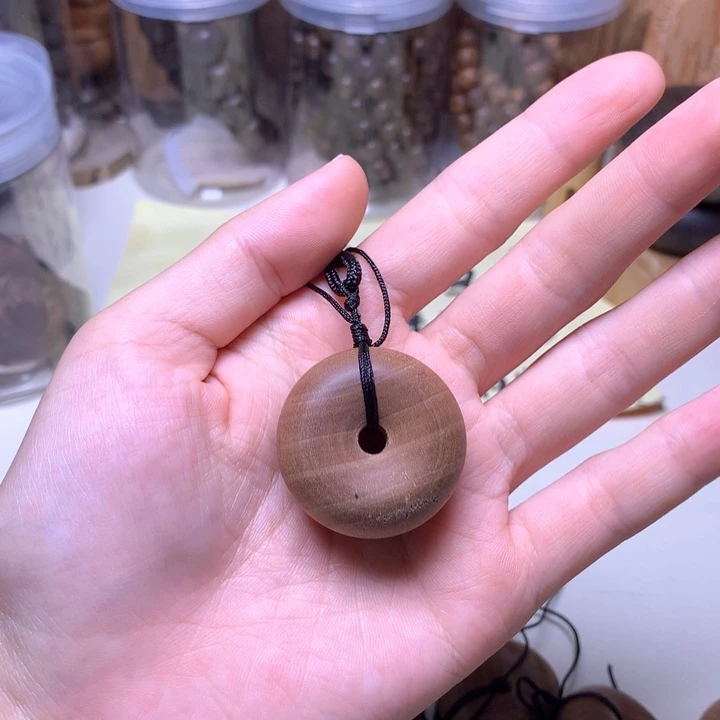 檀香木无事牌檀香小平安扣微瑕