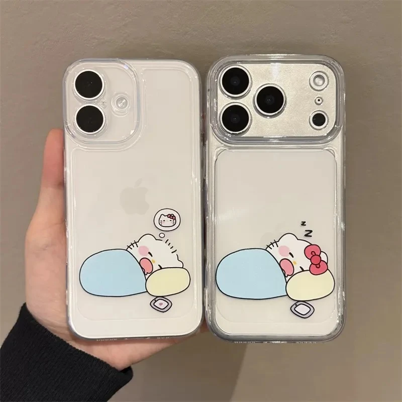 瞌睡情侣凯蒂适用iphone17苹果16手机壳小米OPPO华为VIVO荣耀一加