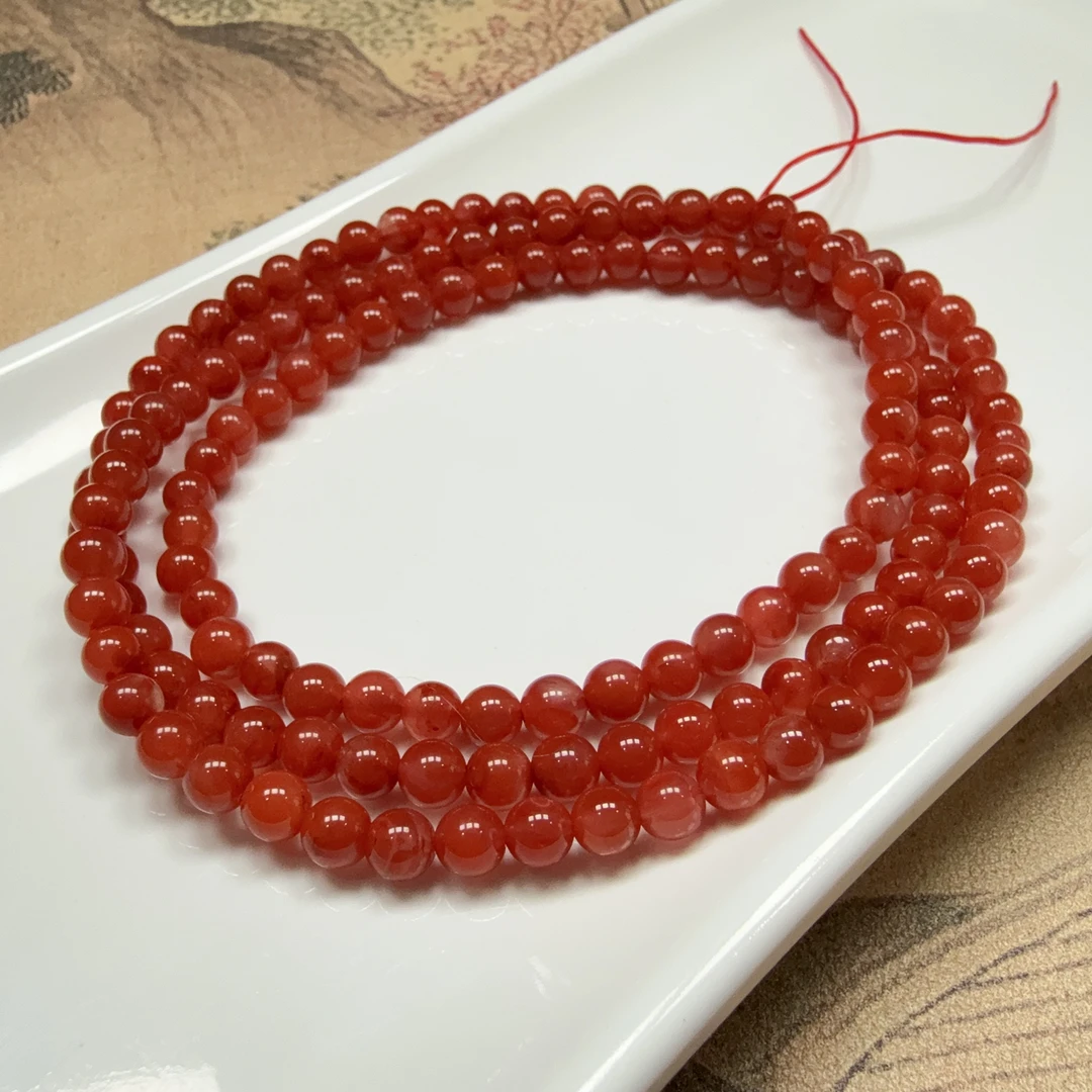 【伟伟鉴定】南红 圆珠长串 5+时尚百搭饰品