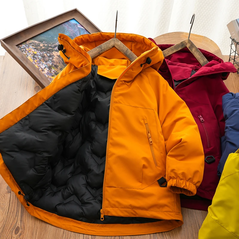 中大童休闲连帽加绒上衣南通洋气防风休闲百搭外套潮儿童棉服棉袄