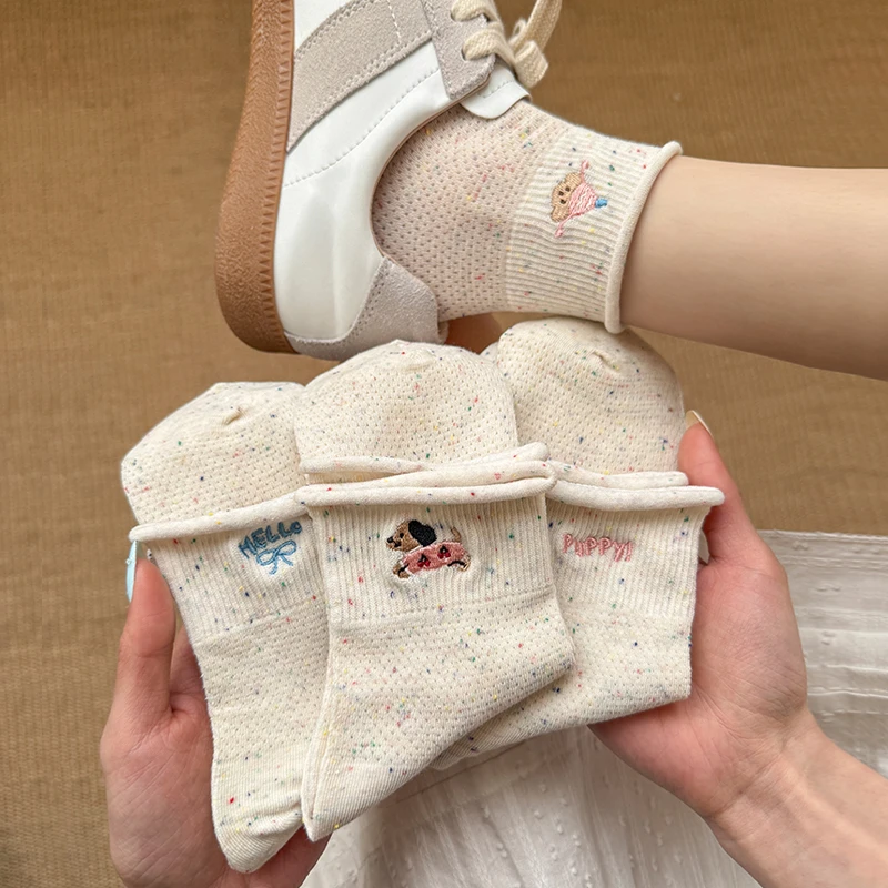 袜子女夏季薄款棉袜透气网眼无骨短袜女款2025新款无骨短筒袜春夏