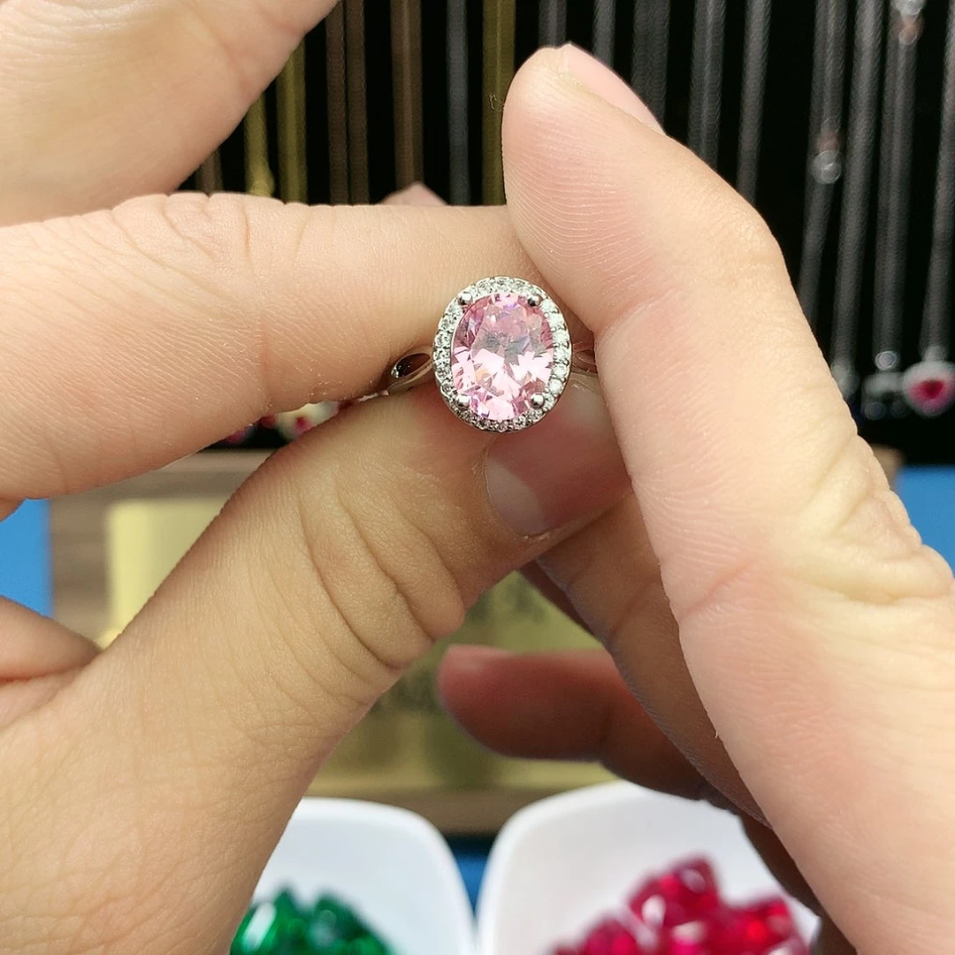 蓝宝石戒指银S925镶嵌222222