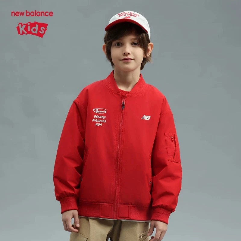 NEW BALANCE童装男女儿童蛇年25年春新年红色外套ND7QF11013