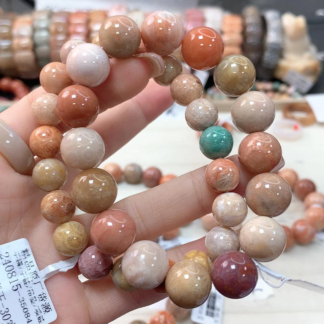 硅化珊瑚（珊瑚玉）手链未镶嵌7***j046