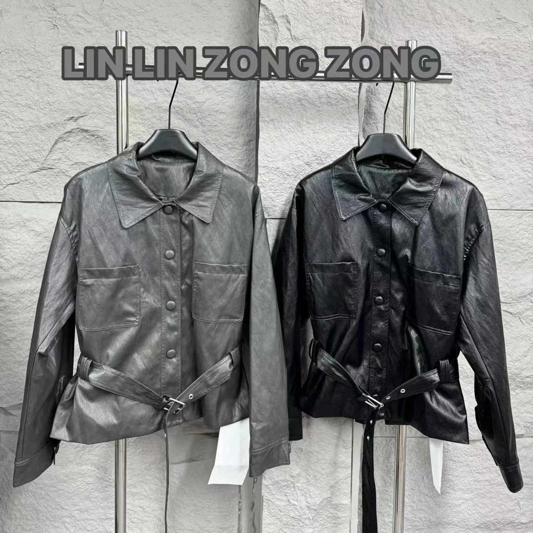 【一见倾心】机车短款韩版女皮衣外套
