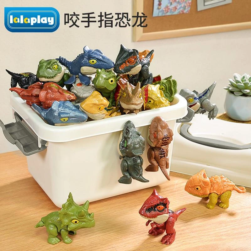 咬手指恐龙儿童玩具男孩网红爆款侏罗纪霸王龙三角小恐龙动物模型