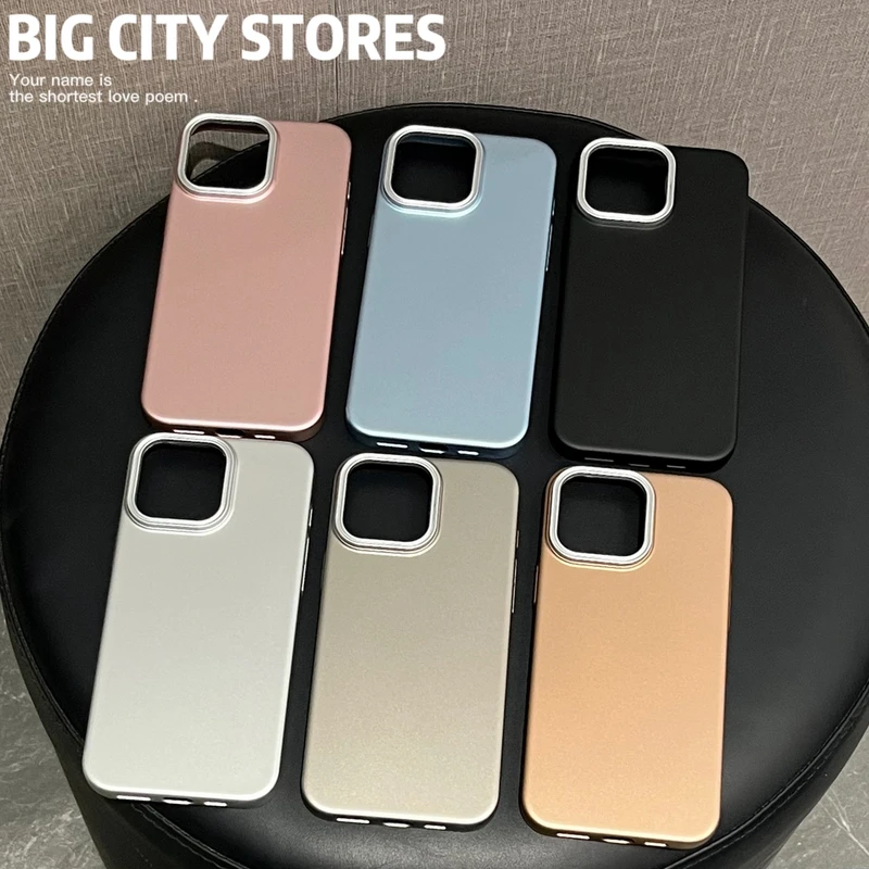 高级感金属漆适用苹果16e手机壳iphone16/15超薄14promax防摔硬壳
