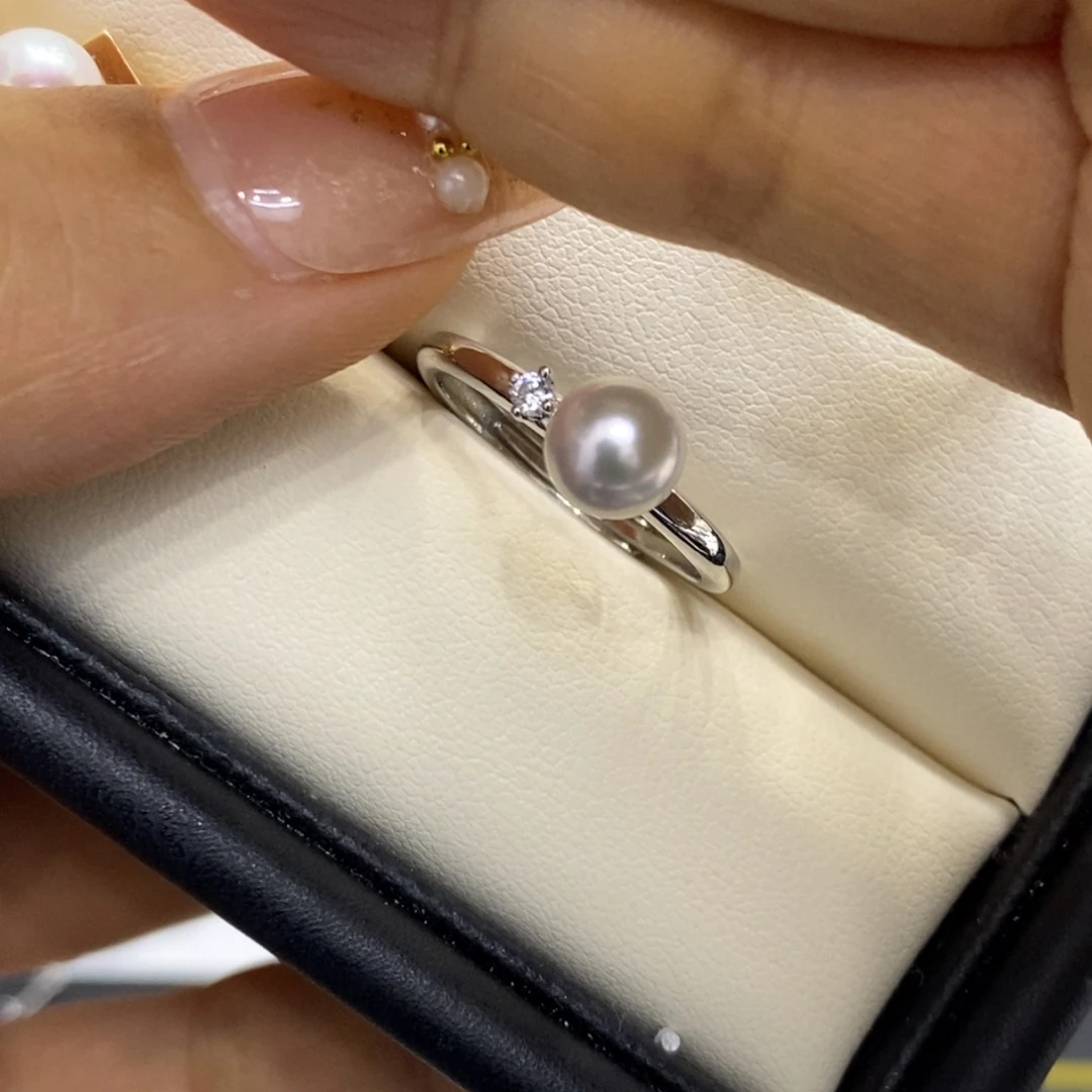 银S925镶嵌淡水珍珠戒指