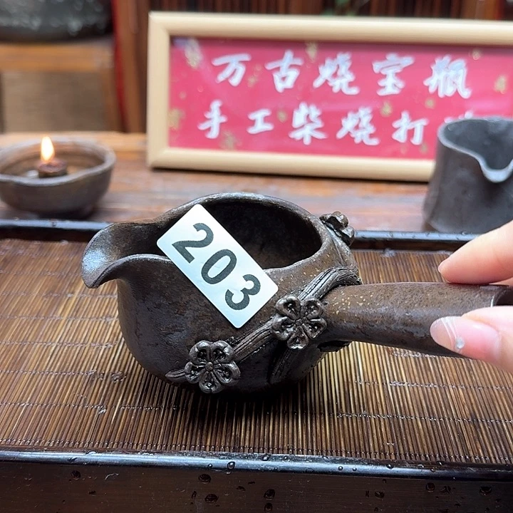 纯手工制作粗陶茶具玩*老