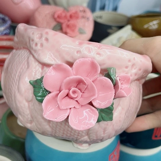 多肉绿植陶瓷花盆9.9包邮，有空