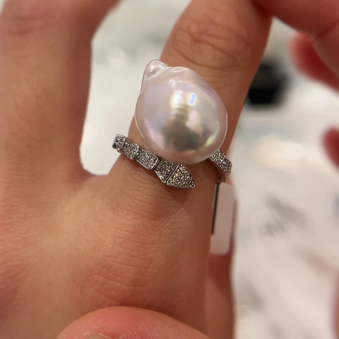 淡水珍珠戒指合金