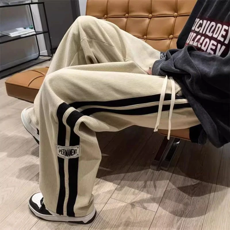 夏季灯芯绒裤子男生款直筒美式高街vibe复古潮牌百搭休闲裤运动