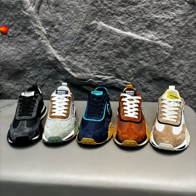 【皮鞋码】新款皮网拼接洋气百搭轻便个性时尚男款潮鞋