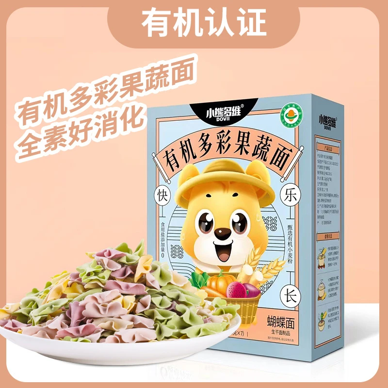 有机多彩果蔬面 蝴蝶面210g/盒