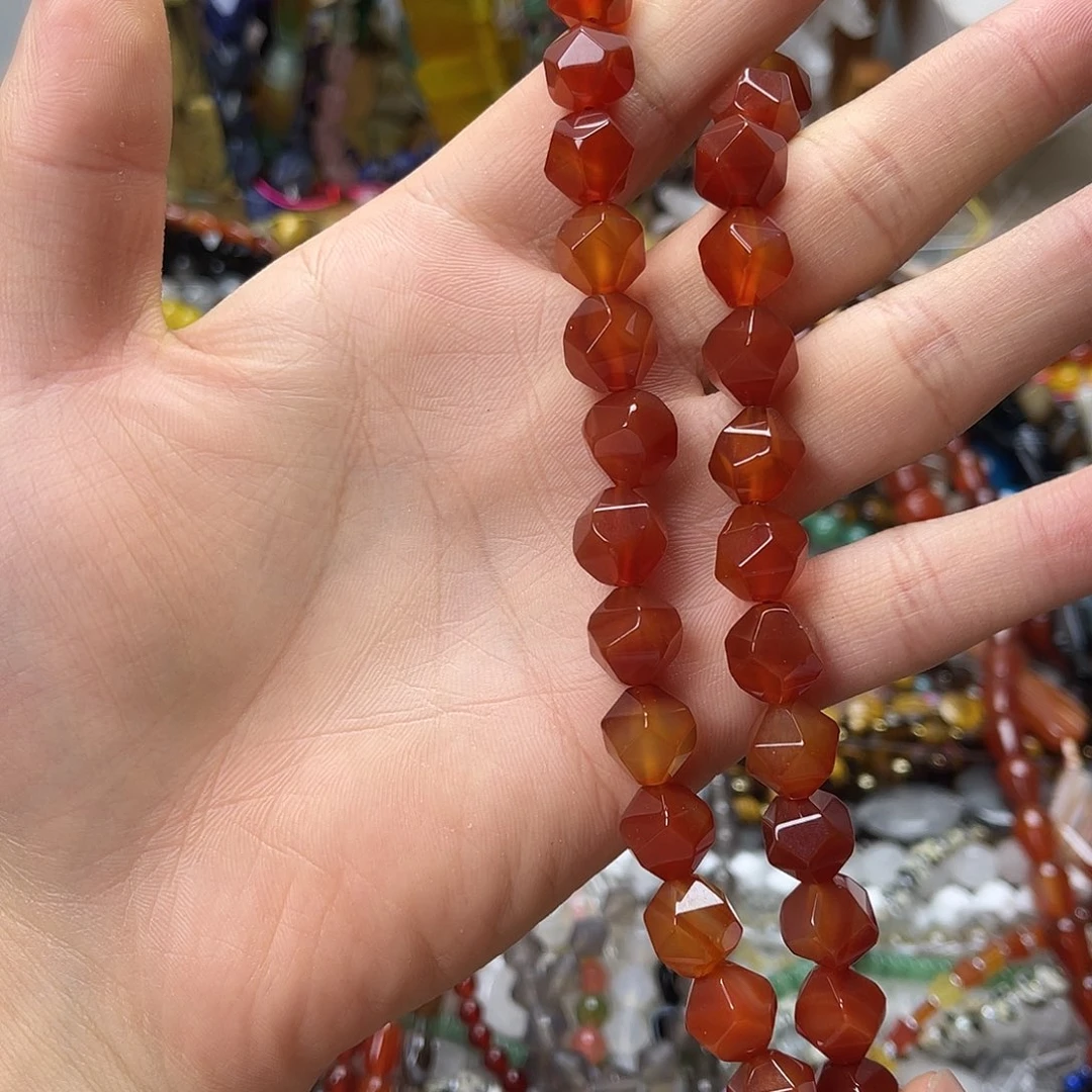 玛瑙/玉髓未镶嵌珠宝半成品卡11.5红玛万切一条