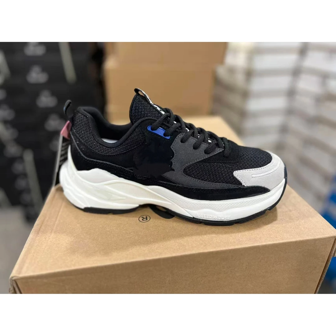 2026情侣款真皮拼接网面运动徒步老爹鞋