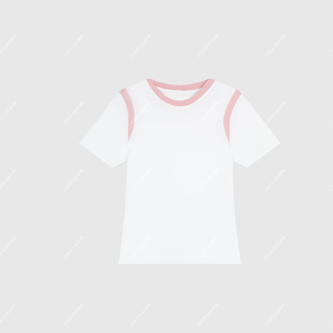 安安推荐【优等生】天丝拼接设计极简轻奢时尚百搭短袖TXS51119398H