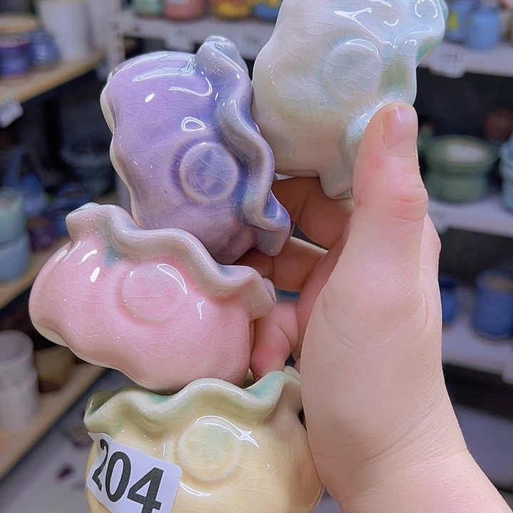 红陶陶瓷花盆当场满12包邮