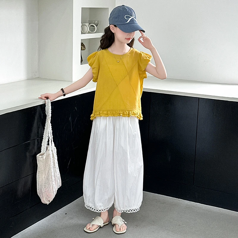 女童夏装套装2025新款中大儿童网红洋气潮款小女孩休闲时髦两件套